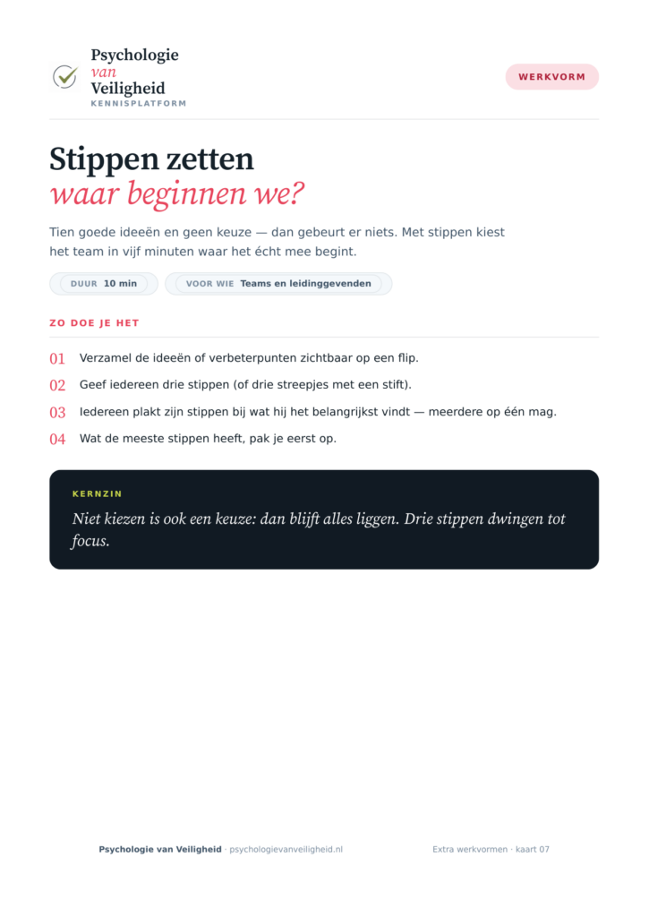 Voorbeeld van Stippen zetten