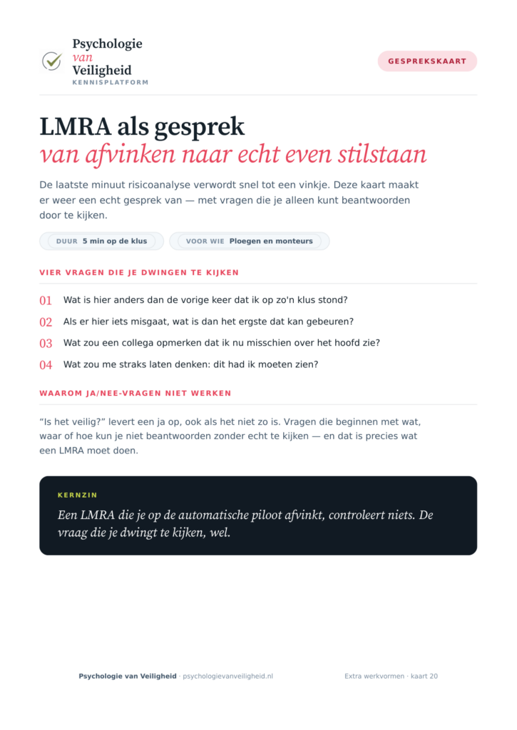 Voorbeeld van LMRA als gesprek
